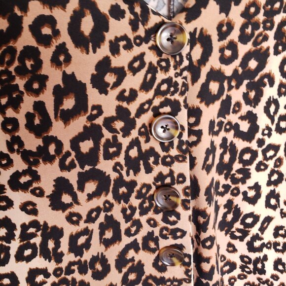 Uncommon Job Women Leopard Print 3/4 Sleeve Button V Neck Crop Blouse Size M - Picture 11 of 16